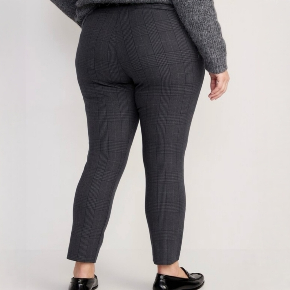 Old Navy HR Pixie Skinny Ankle Pants Blue Plaid 24 - Picture 2 of 11